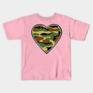 Camo heart design Kids T-Shirt